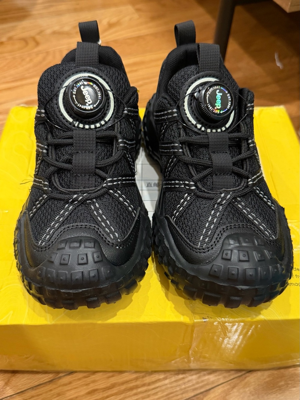 Jeep Black Kids Sneakers with BOA-Style Dial